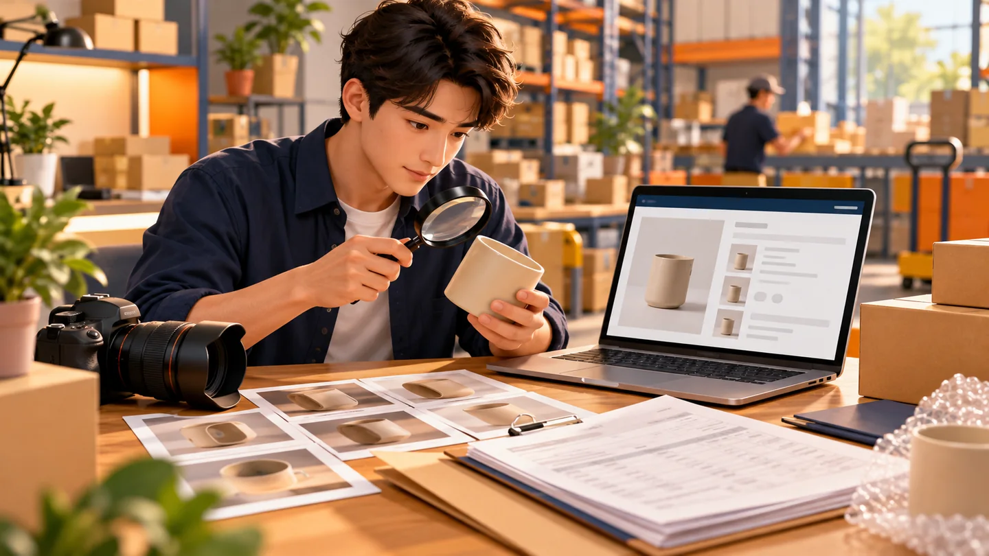 Amazon 怎么避免侵权?品牌词、ASIN、图片版权与 AI 制图检查主题插画,非平台界面截图