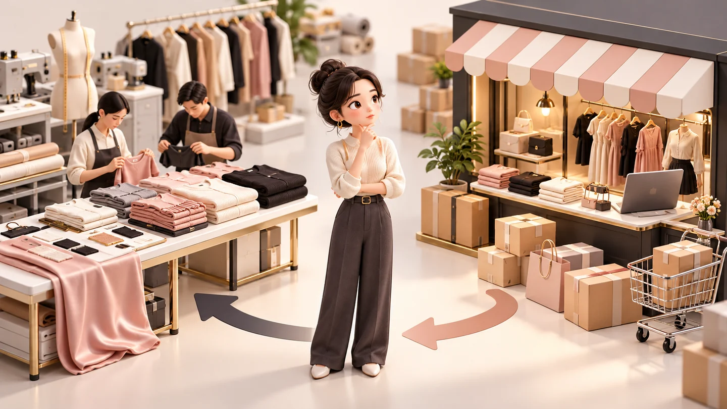 SHEIN 供货合作和 Marketplace 有什么区别?把价格、库存和交付责任问清楚主题插画,非平台界面截图