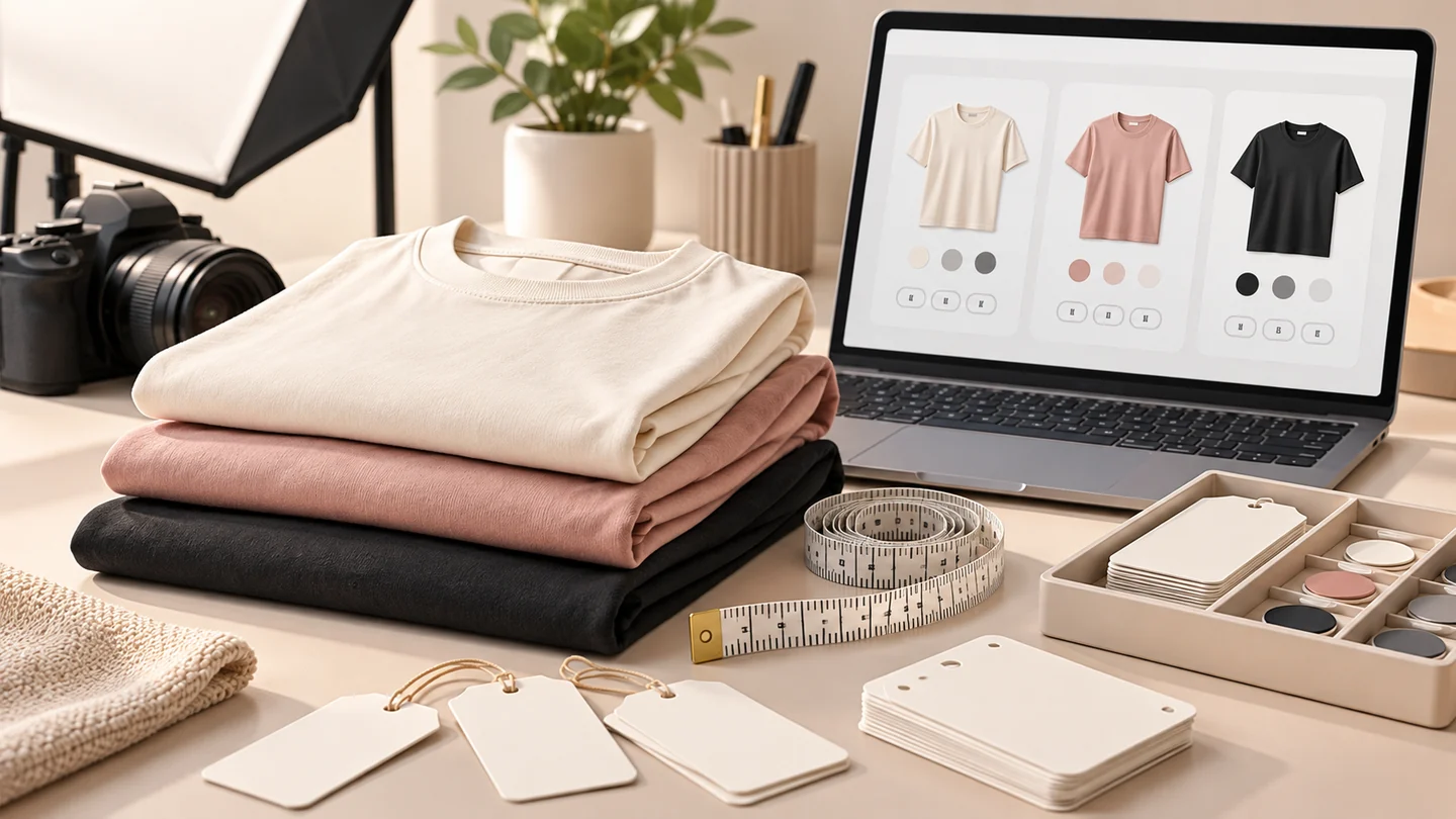 SHEIN 商品怎么上架?把款式、颜色、尺码和库存整理成可验收的 SKU主题插画,非平台界面截图