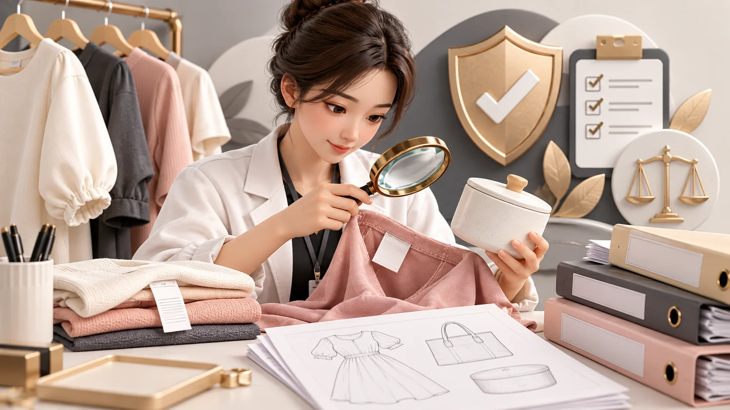 SHEIN 商品质量和合规怎么检查?把实物、文件、标签与图片权利对齐主题插画,非平台界面截图