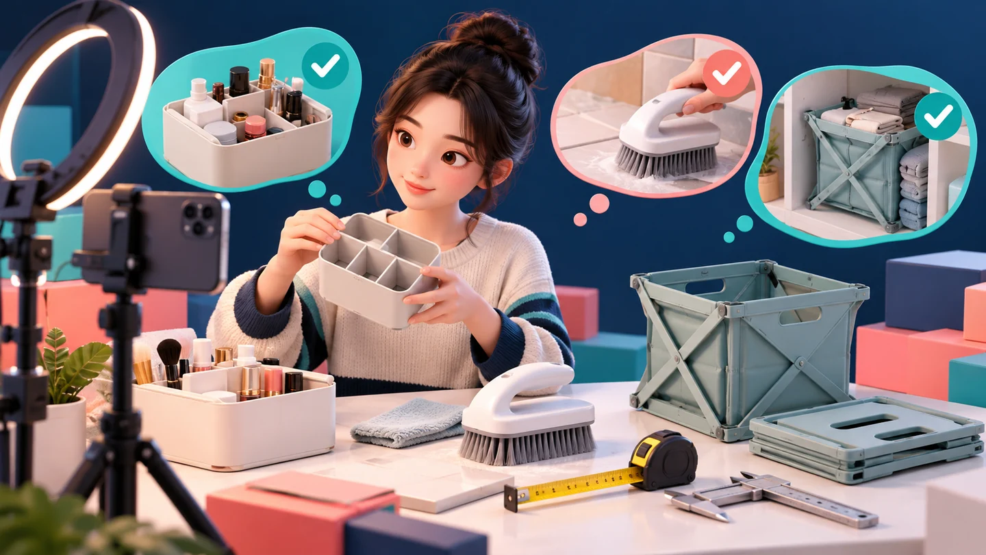 TikTok Shop 怎么选品?把“镜头里好看”变成真实需求与可交付商品主题插画,非平台界面截图